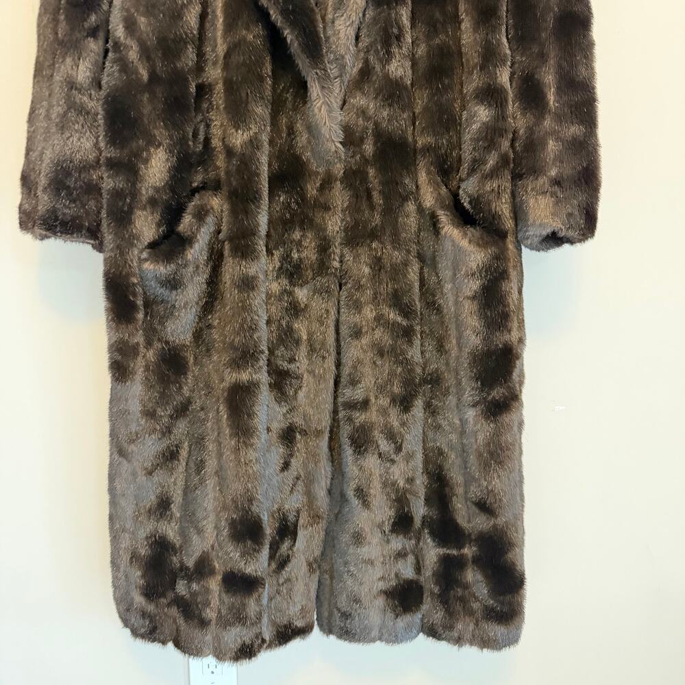 Vintage Shaytoon Faux Fur Coat Brown Plush Mob Wife Winter Luxury Formal England - Picture 6 of 15